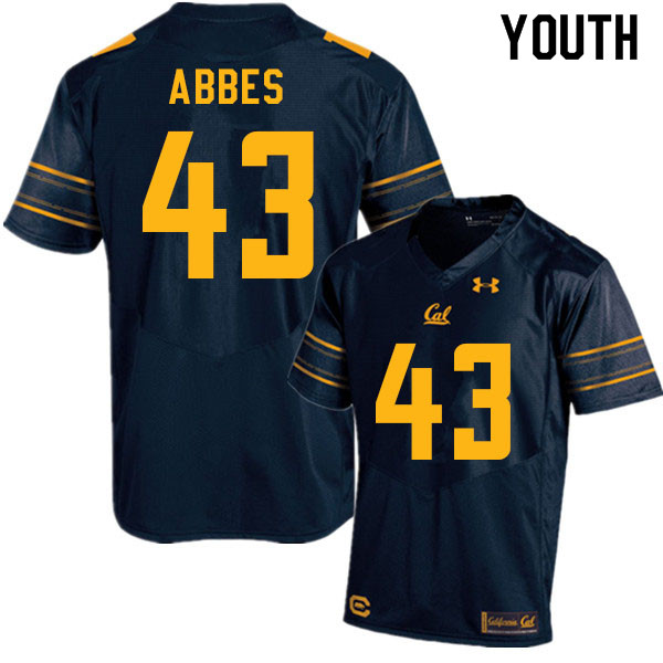 Youth #43 Christopher Abbes Cal Bears College Football Jerseys Sale-Navy